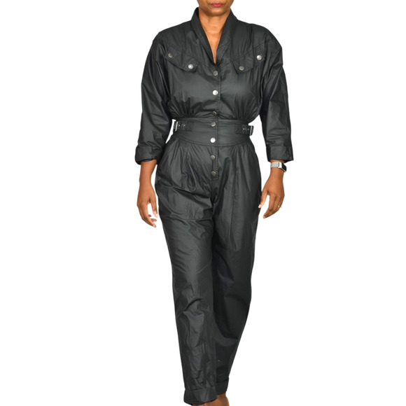 Rebecca Minkoff Pants - Rebecca Minkoff Jumpsuit Black Parachute Moto Biker Cotton Ripstop Flightsuit XS